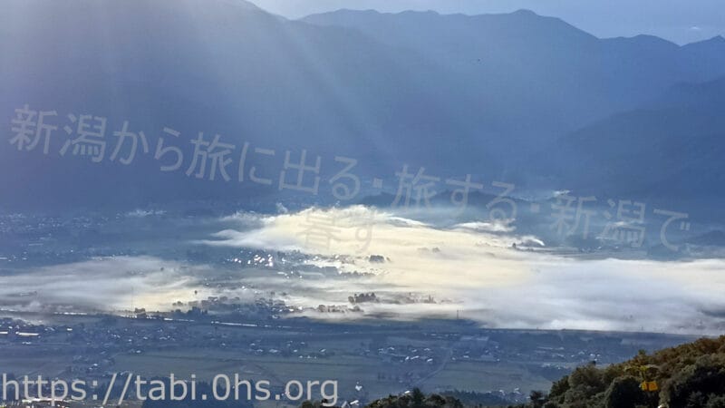 上越国際スキー場ゲレンデから見た魚沼スカイラインの雲海