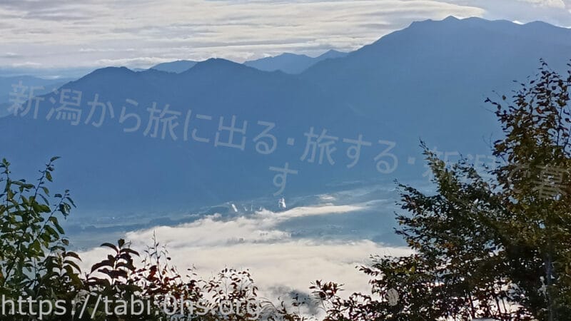 魚沼スカイラインの魚沼展望台から見た雲海