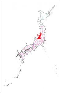 日本の中の新潟県地図